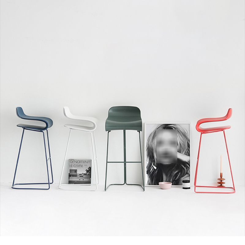 Contemporary Footrest Low Back Barstool Plastic Matte Finish Coffee Shop Stool Clearhalo 'Bar Furniture' 'Bar Stools' 'bar_stools' 'furn' 'furn_bar_stools' 'Furniture' 'furniture_bar_stools' 'Kitchen & Dining Furniture' 1200x1200_6825c6fa-ec2b-486a-9eb4-109f393b4817