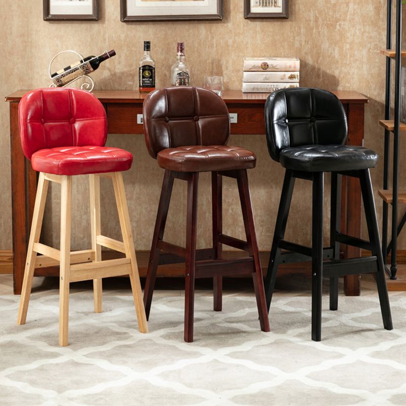 Modern Backrest Armless Counter Stool Wood Bar Stool with Pedal and Cushion Clearhalo 'Bar Furniture' 'Bar Stools' 'bar_stools' 'furn' 'furn_bar_stools' 'furniture_bar_stools' 'Kitchen & Dining Furniture' 'kitchen&dining_furn' 'kitchen' 'kitchen_furn' Furniture' 1200x1200_6825ceb3-f609-42c8-9791-38d9b16643ab