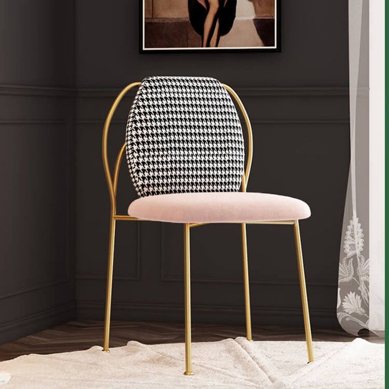 Glam Style Dining Chairs Kitchen Dining Armless Chair with Metal Legs Clearhalo ' kitchen&dining_furn' 'Dining Chairs' 'Dining Tables & Seating' 'dining_chair' 'furn' 'furn_dining_chair' 'Furniture' 'furniture_dining_chair' 'Kitchen & Dining Furniture' 'kitchen' 1200x1200_6827adfe-8d68-4c8f-8682-0aa9057f21b5