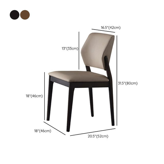 Contemporary Kitchen Dining Side Chair Open Back Dining Side Chair