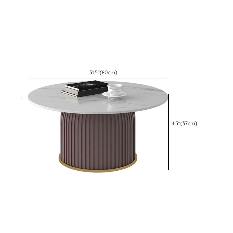 Pedestal 2 Piece Bunching Coffee Tables Glam Slate Top Cocktail Table Set