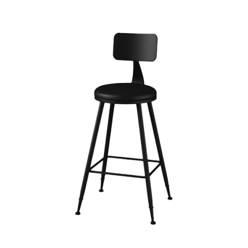 Modern Backrest Armless Counter Stool Iron Bar Stool with Leather Cushion for Dining Room Clearhalo 'Bar Furniture' 'Bar Stools' 'bar_stools' 'furn' 'furn_bar_stools' 'Furniture' 'Kitchen & Dining Furniture' 1200x1200_6828c796-a67d-4719-8aef-29720de3abb4