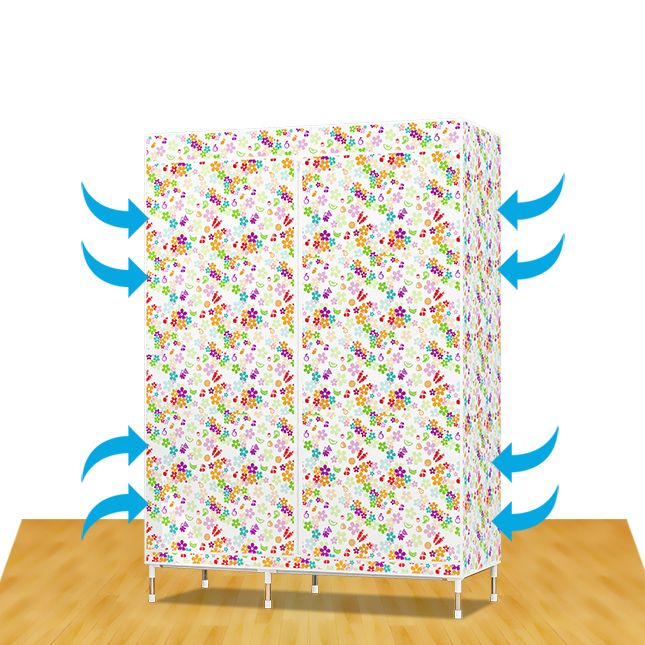 Metal Frame Home Wardrobe Modern Style Wardrobe Armoire with Shelves Clearhalo 'Armoires & Wardrobes' 'armoires_wardrobes' 'Bedroom Furniture' 'furn' 'furn_armoires_wardrobes' 'Furniture' 1200x1200_682959b8-dfc3-436e-9ec2-8e3d1c2f24e3