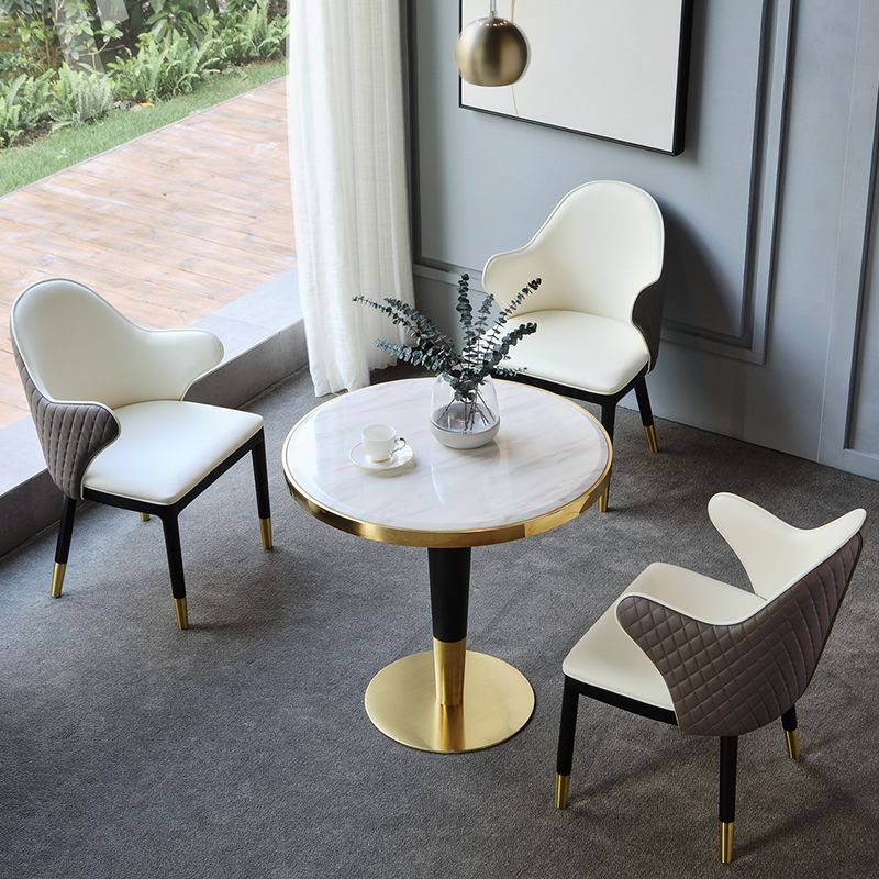 Glam Style Sintered Stone Dining Set 1/2/3/4/5 Pieces Dining Set for Dining Areas Clearhalo 'Dining Room Sets' 'Dining Tables & Seating' 'dining_room_set' 'furn' 'furn_dining_room_set' 'Furniture' 'furniture_dining_room_set' 'Kitchen & Dining Furniture' 1200x1200_682ca183-f178-46d9-ab51-31c0e148a3b0