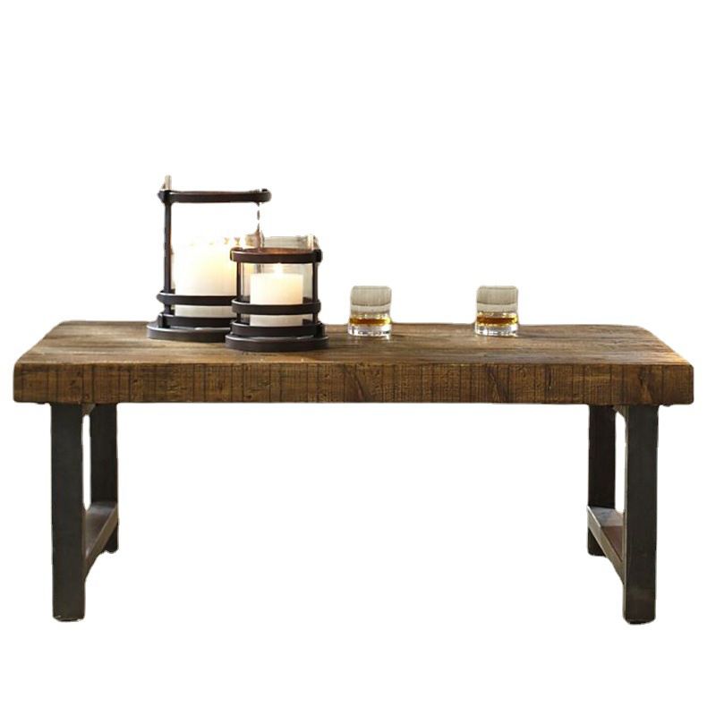 Farmhouse Wood 4 Legs Coffee Table Rectangle Table in Brown Finish Clearhalo 'Coffee & Accent Tables' 'Coffee Tables' 'coffee_tables' 'furn' 'furn_coffee_tables' 'Furniture' 'furniture_coffee_tables' 'Living Room Furniture' 1200x1200_682cacc7-c9d2-4dca-b275-9abe6c524b3d