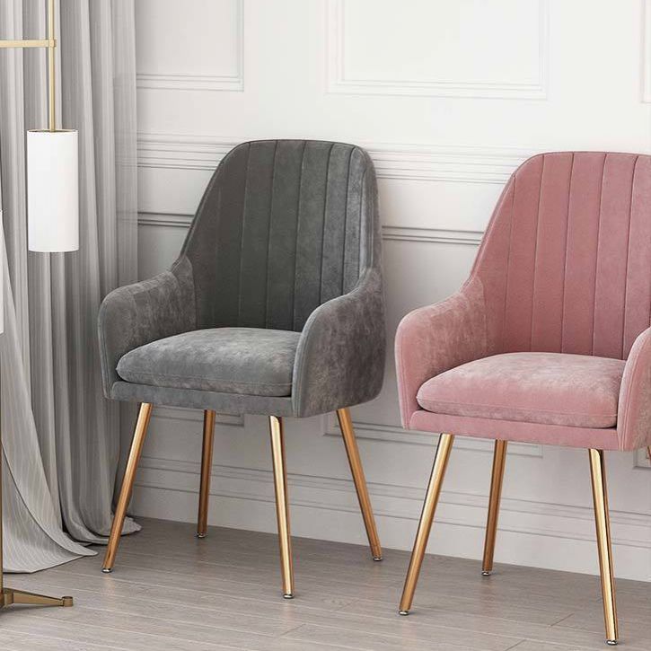 Scandinavian Style Upholstered Arm Chair Solid Back Dining Single Chair for Home Clearhalo ' kitchen&dining_furn' 'Dining Chairs' 'Dining Tables & Seating' 'dining_chair' 'furn' 'furn_dining_chair' 'Furniture' 'furniture_dining_chair' 'Kitchen & Dining Furniture' 'kitchen' 1200x1200_682ec283-08a5-44e3-851c-0389465e4f46