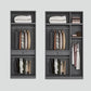 Contemporary Style Glass Wardrobe Soft Close Door Wardrobe Closet for Bedroom