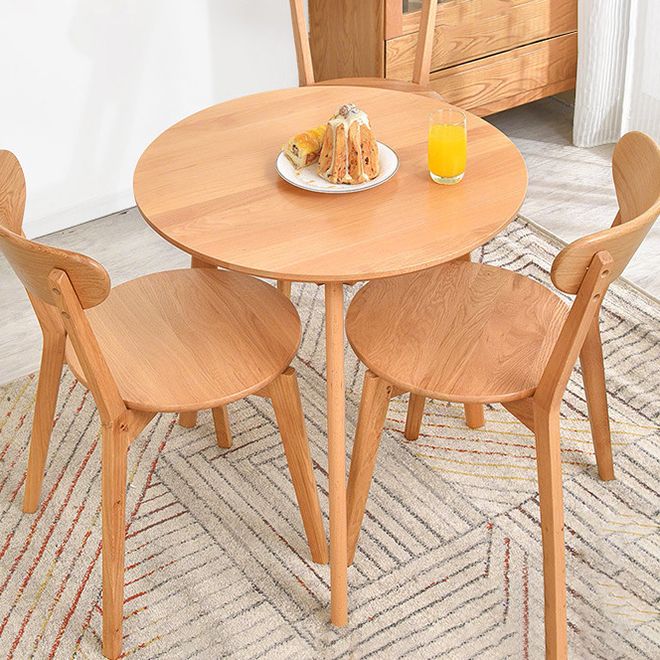 Round Minimalist Dining Table Wood Color Fixed Table with Beech Solid Wood Clearhalo ' dining_table' 'Dining Tables & Seating' 'Dining Tables' 'furn' 'furn_dining_table' 'Furniture' 'furniture_dining_table' 'Kitchen & Dining Furniture' 'kitchen&dining_furn' 'kitchen' 'kitchen_dining_table' 1200x1200_68302f43-f79c-4d24-8f09-67e20eab7d9e