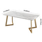 Metal Traditional Luxury Rectangle Indoor Table Sintered Stone Table with Sled Base Clearhalo ' dining_table' 'Dining Tables & Seating' 'Dining Tables' 'furn' 'furn_dining_table' 'Furniture' 'furniture_dining_table' 'Kitchen & Dining Furniture' 'kitchen&dining_furn' 'kitchen' 'kitchen_dining_table' 1200x1200_683120f0-b861-49a1-97fe-32cd67a9c1a7