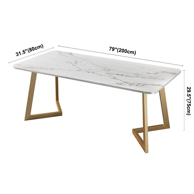 Metal Traditional Luxury Rectangle Indoor Table Sintered Stone Table with Sled Base Clearhalo ' dining_table' 'Dining Tables & Seating' 'Dining Tables' 'furn' 'furn_dining_table' 'Furniture' 'furniture_dining_table' 'Kitchen & Dining Furniture' 'kitchen&dining_furn' 'kitchen' 'kitchen_dining_table' 1200x1200_683120f0-b861-49a1-97fe-32cd67a9c1a7