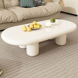 Modern 4 Legs Cocktail Table Oval Engineered Wood Coffee Table - White Clearhalo 'Coffee & Accent Tables' 'Coffee Tables' 'coffee_tables' 'furn' 'furn_coffee_tables' 'Furniture' 'Living Room Furniture' 1200x1200_68312636-72f5-4fcc-8f70-7f8aaaa1e72f