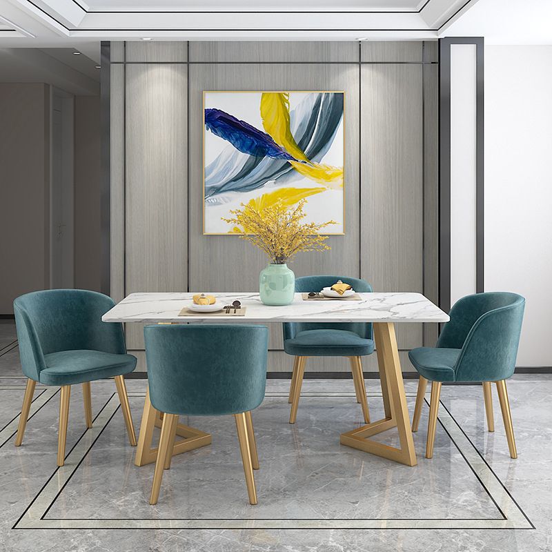 Scandinavian Dining Table Set with Marble Dining Table and Padded Chairs Clearhalo 'Dining Room Sets' 'Dining Tables & Seating' 'dining_room_set' 'furn' 'furn_dining_room_set' 'Furniture' 'furniture_dining_room_set' 'Kitchen & Dining Furniture' 'kitchen&dining_furn' 'kitchen' 1200x1200_68319c6e-4e5a-4215-bf20-53f43555e412