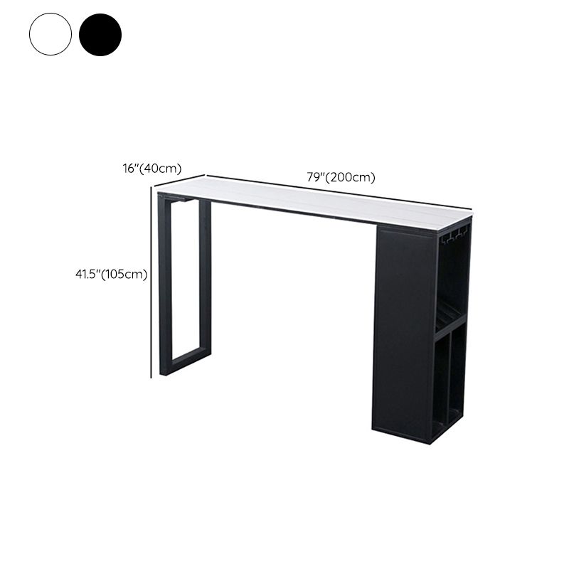 Modern Rectangle Bar Table Set 1/3 Pcs Stone Top Bar Table and Upholstered Stools Clearhalo 'Bar Furniture' 'furn' 'furn_home_bar_bar_sets' 'Furniture' 'Home Bars & Bar Sets' 'home_bar_bar_sets' 'Kitchen & Dining Furniture' 1200x1200_6831c7c4-38ee-4b2a-b809-10148bc9135e