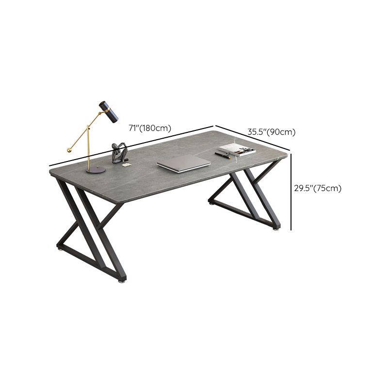 Trestle Rectangular Office Desk Dark Taupe Industrial Writing Desk Clearhalo 'furn' 'furn_office_desk' 'Furniture' 'Office Desks' 'Office Furniture' 'office_desk' 1200x1200_68330c17-7f65-4403-a745-7991c337b112