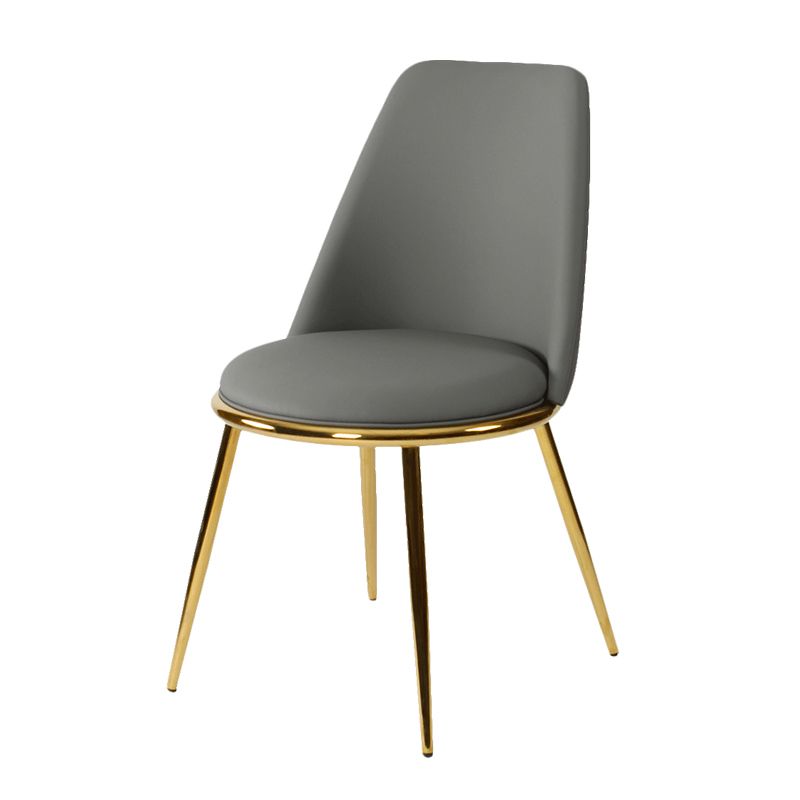 Glam Metal Dining Armless Chair Upholstered Dining Side Chair for Home Use Clearhalo ' kitchen&dining_furn' 'Dining Chairs' 'Dining Tables & Seating' 'dining_chair' 'furn' 'furn_dining_chair' 'Furniture' 'furniture_dining_chair' 'Kitchen & Dining Furniture' 'kitchen' 1200x1200_6833b5a1-057b-4eaf-9634-64625060e3d3