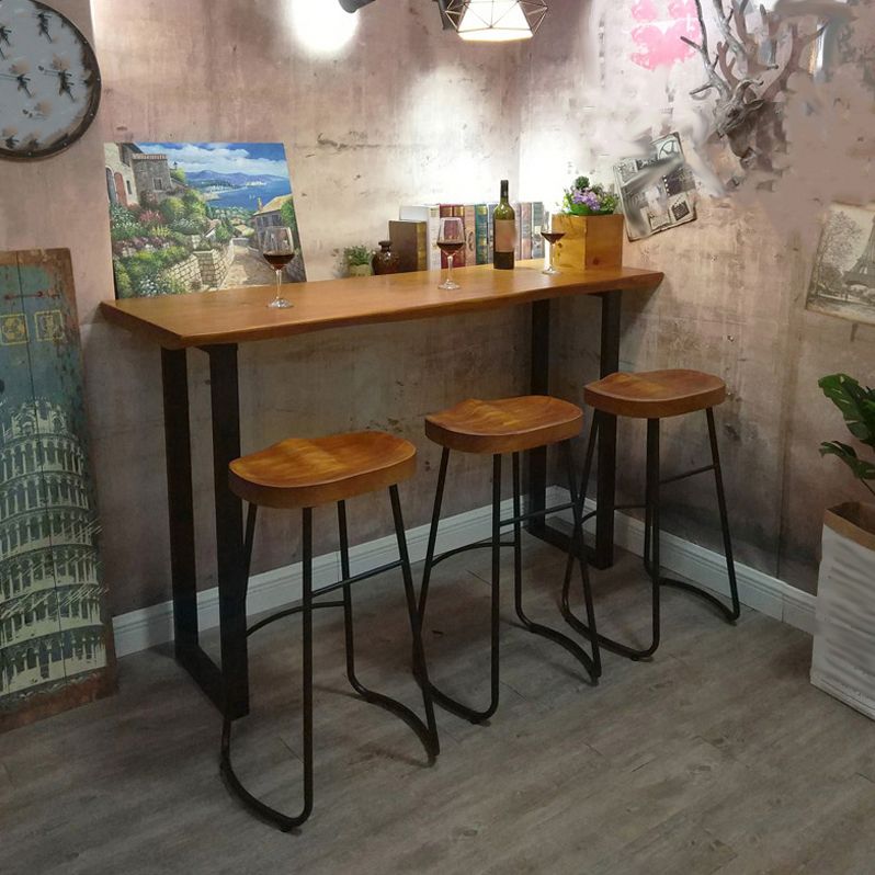 Mesa de pub de barra moderna de interior Juego de mesa 1/2/3/4/6 Piezas Mesa de pubs de madera maciza en natural