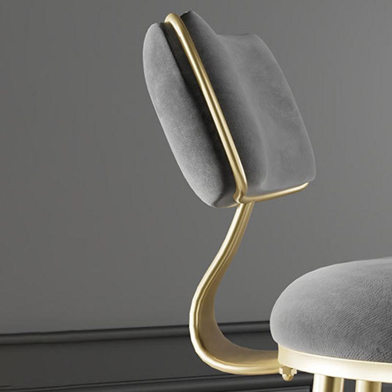 Taburete de tela de taburete de barra de glam metal en acabado mate para interiores