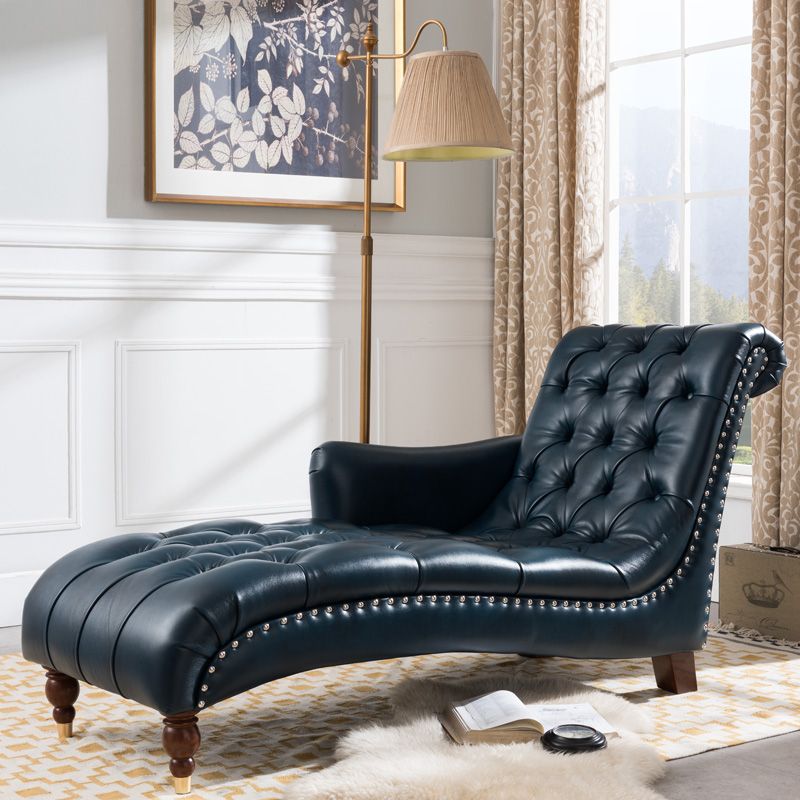 Glam Genuine Leather Chaise Lounge Indoor One Armed Floor Chair Clearhalo 'Chairs & Seating' 'Chaise Lounge' 'chaise_lounge' 'furn' 'furn_chaise_lounge' 'Furniture' 'Living Room Furniture' 1200x1200_6839b322-5573-4b7e-88ed-325bb8792435