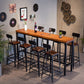 Brown Solid Wood Bar Table Industrial Bar Dining Table with Black Trestle Base Clearhalo 'Bar Furniture' 'Bar Tables' 'bar_tables' 'furn' 'furn_bar_tables' 'Furniture' 'Kitchen & Dining Furniture' 1200x1200_683b1b72-5e0d-4522-b2f0-a173fbf8a104