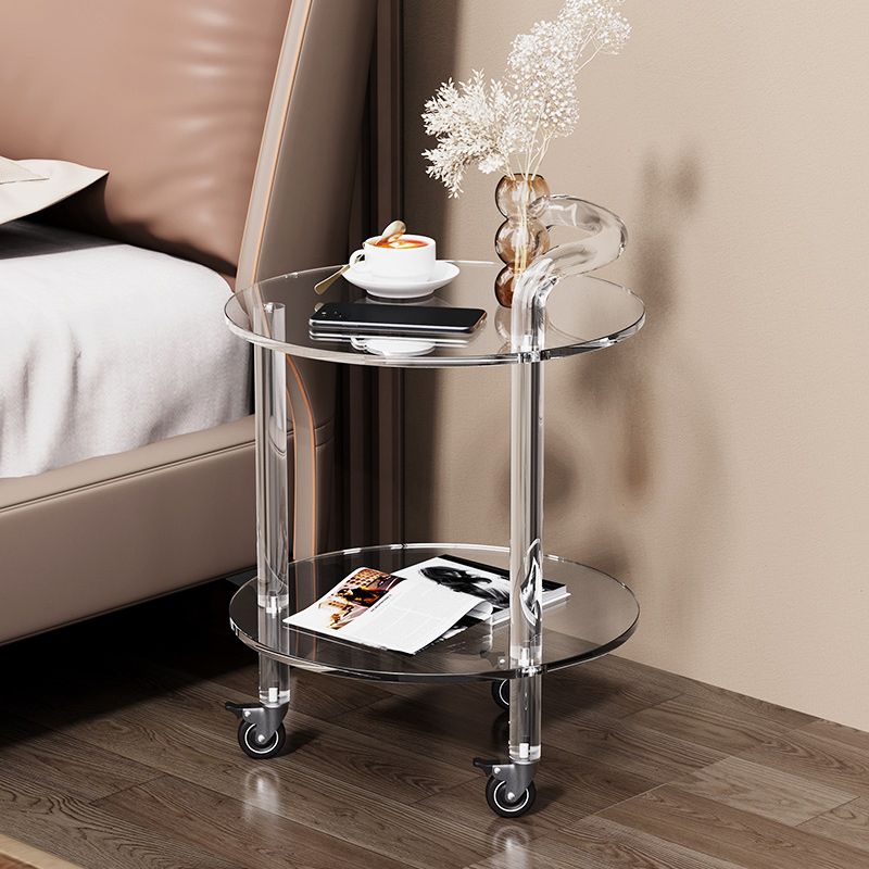 Transparent Acrylic End Table Modern Round Accent Side Table