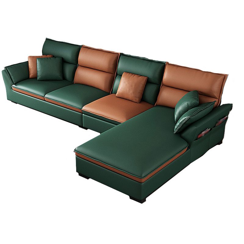 Modern Pillow Top Arm Sofa 37.4"High 4-seat Cushion Back Sectionals with Storage Clearhalo 'furn' 'furn_sectionals' 'Furniture' 'furniture_sectionals' 'kitchen' 'kitchen_sectionals' 'Living Room Furniture' 'Sectionals' 1200x1200_683e31bb-ceed-4963-9c95-8c112428872f