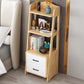 Ladder Bookcase Contemporary Wooden 2 Shelves Bookshelf with Drawers