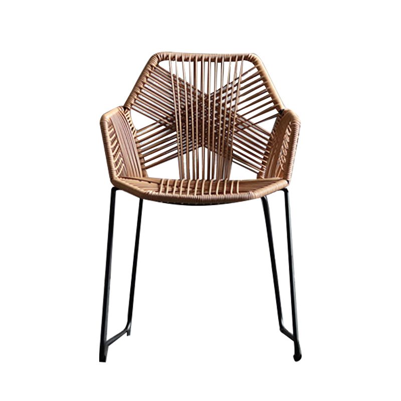 Industrial Design Open Back Dining Side Chairs Rattan Patio Dining Side Chair Clearhalo ' kitchen&dining_furn' 'Dining Chairs' 'Dining Tables & Seating' 'dining_chair' 'furn' 'furn_dining_chair' 'Furniture' 'furniture_dining_chair' 'Kitchen & Dining Furniture' 'kitchen' 1200x1200_68403be5-c500-4907-a53e-460610d6092f
