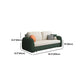 Faux Leather Stain Resistant Contemporary Bed Sofa Couch in Green/white