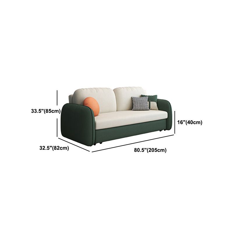 Faux Leather Stain Resistant Contemporary Bed Sofa Couch in Green/white