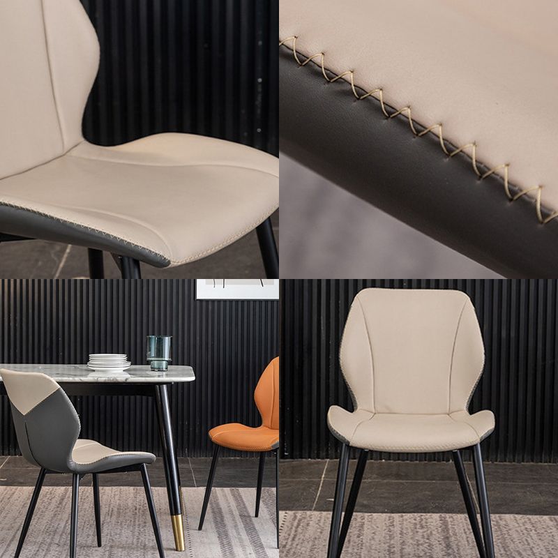 Contemporary Upholstered Dining Chairs Wingback Side Chair with Metal Legs Clearhalo 'Dining Chairs' 'Dining Tables & Seating' 'dining_chair' 'furn' 'furn_dining_chair' 'Furniture' 'Kitchen & Dining Furniture' 1200x1200_6841b85a-91e3-446f-b982-b6749922a0e9
