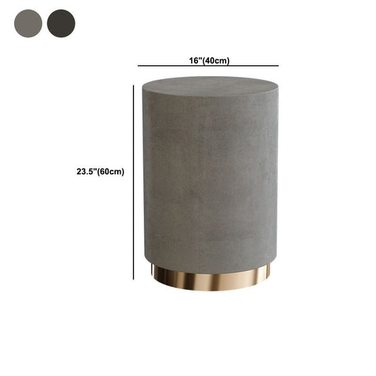 Mid-Century Modern Coffee Table Round Drum Coffee Table in Grey