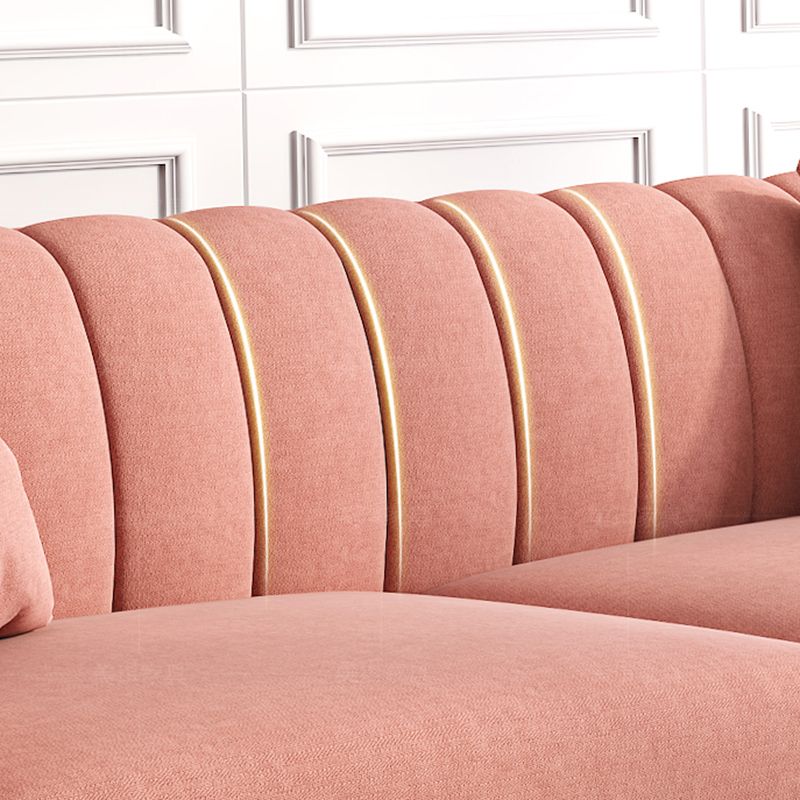 29,53 "divano rivestimento rosa H con cuscino cucito indietro per soggiorno