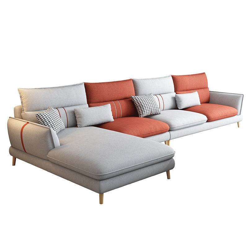 Contemporary Flared Arm Stationary Living Room Cushions Sofa Chaise Clearhalo 'furn' 'furn_sectionals' 'Furniture' 'Living Room Furniture' 'Sectionals' 1200x1200_68447184-b905-4e7b-8a75-27a37942daa9