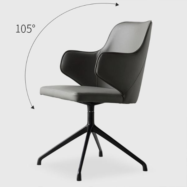 Modern Fixed Arms Office Chair Leather Ergonomic No Wheels Chair Clearhalo 'furn' 'furn_office_chair' 'Furniture' 'Office Chairs' 'Office Furniture' 'office_chair' 1200x1200_6846ef47-84b4-42bd-8b1d-0f5643262b88