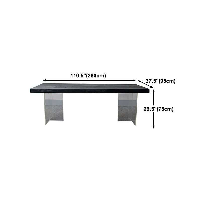 Modern Rectangle Dining Table Black Pine Solid Wood Top Dining Site Table Clearhalo 'Dining Tables & Seating' 'Dining Tables' 'dining_table' 'furn' 'furn_dining_table' 'Furniture' 'furniture_dining_table' 'Kitchen & Dining Furniture' 1200x1200_684767a6-59eb-4790-ba74-d694be62d735