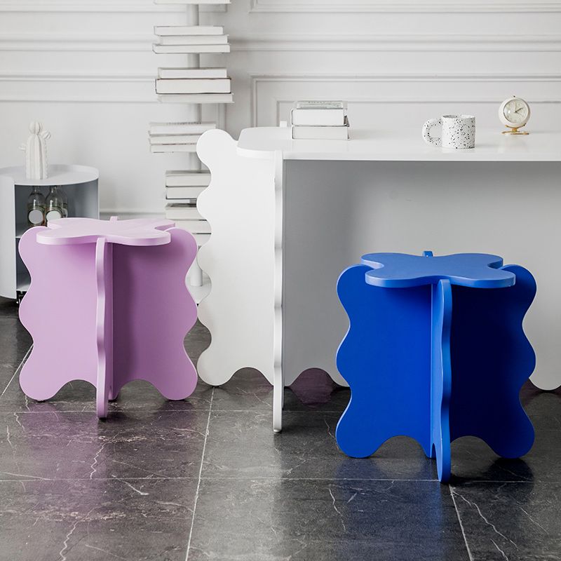Contemporary Geometric Side End Snack Table X-base End Table