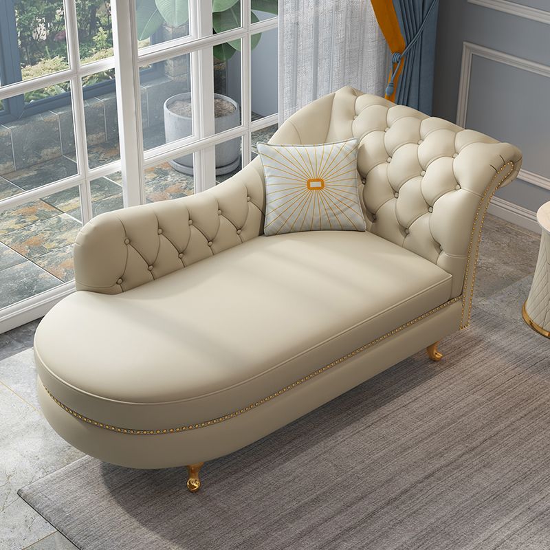Sillón de cuero genuino con brazos enrollados para dormitorio y sala de estar