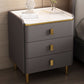 Glam Wood-Based Panel Accent Table Nightstand Drawer Storage Night Table with Legs