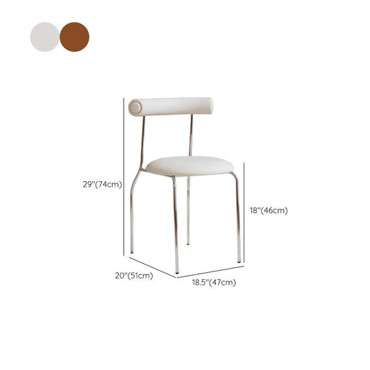 Contemporary Armless Dining Chair Home Silver Leg Dining Chair