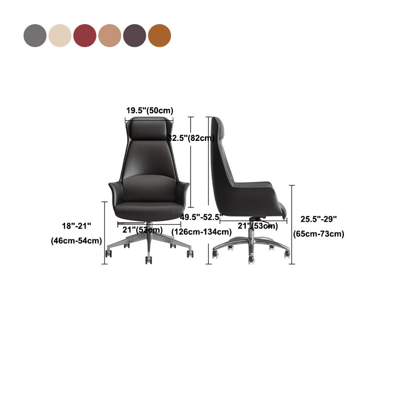 Faux Leather Arm Desk Chair Modern Swivel Working Chair with Wheels Clearhalo 'furn' 'furn_office_chair' 'Furniture' 'furniture_office_chair' 'Office Chairs' 'Office Furniture' 'office_chair' 1200x1200_684c5e16-5bab-4d82-a414-5485e4ce6a76