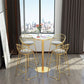 1/5 Pieces Glam Round Bar Table Set Bistro Set with White Faux Marble Top Clearhalo 'Bar Furniture' 'furn' 'furn_home_bar_bar_sets' 'Furniture' 'Home Bars & Bar Sets' 'home_bar_bar_sets' 'Kitchen & Dining Furniture' 1200x1200_684d06bd-62a6-4b64-8b69-5ad8109a328d