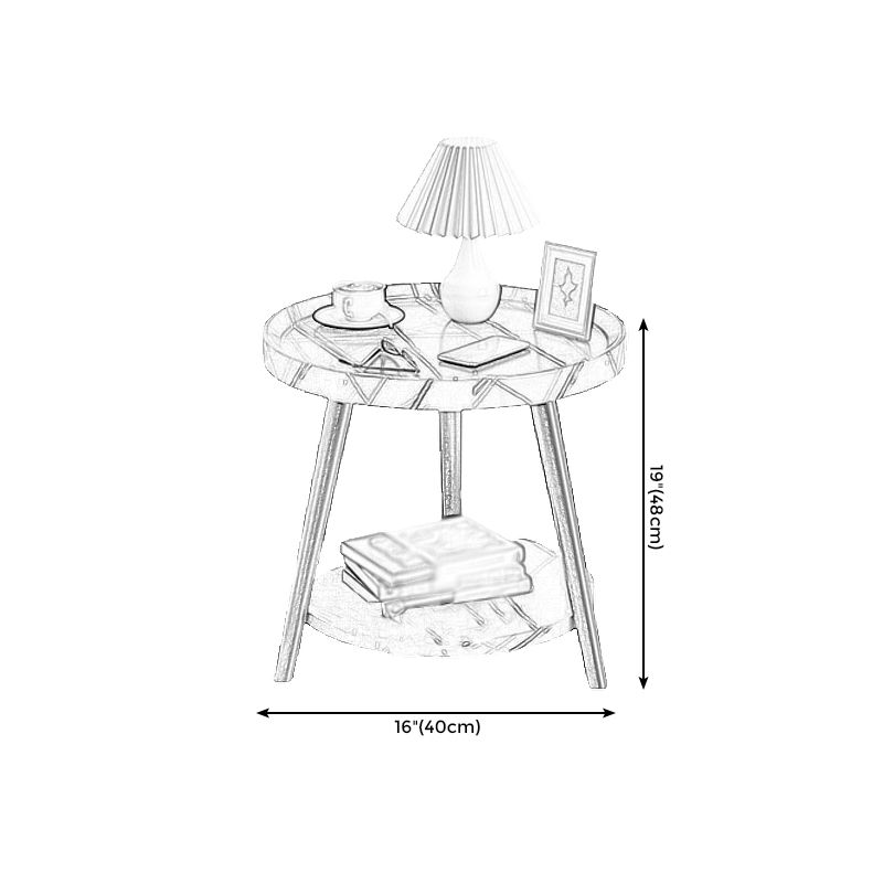 3脚カクテルテーブル人工材のクルミ/黒/白い丸いコーヒーテーブル