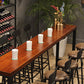 Table de bar rectangulaire à hauteur de barre avec base en métal noir pour utilisation sur patio