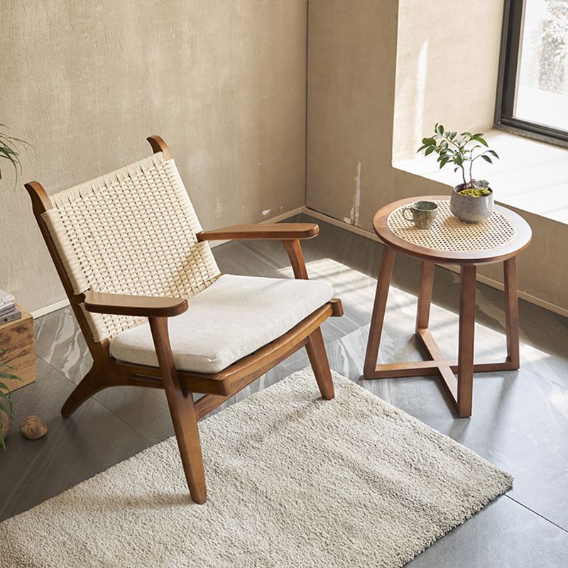 Los brazos incluyen la madera cuadrada de los brazos cuadrados de la silla de acento de la parte posterior tejida, 30.70 "W