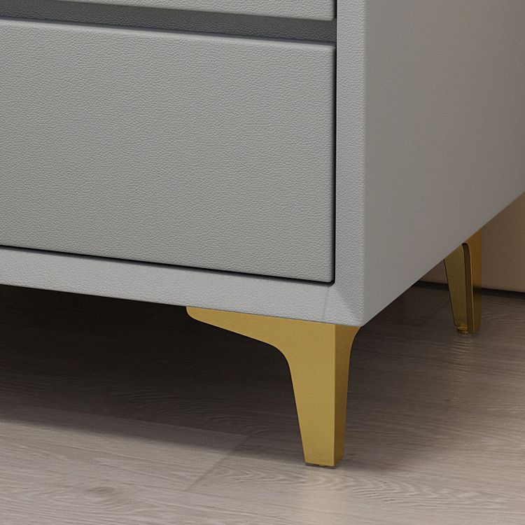 Table de chevet de lit en bois et en cuir moderne à table de chevet minimaliste avec tiroirs