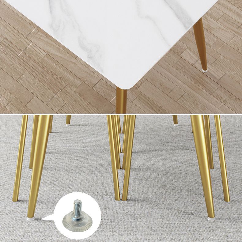 Minimalist Sintered Stone White Dining Set Rectangle Shape Standard Dining Set for Kitchen Clearhalo 'Dining Room Sets' 'Dining Tables & Seating' 'dining_room_set' 'furn' 'furn_dining_room_set' 'Furniture' 'furniture_dining_room_set' 'Kitchen & Dining Furniture' 'kitchen&dining_furn' 'kitchen' 1200x1200_685118d4-82dc-4229-9c19-01b666008e34