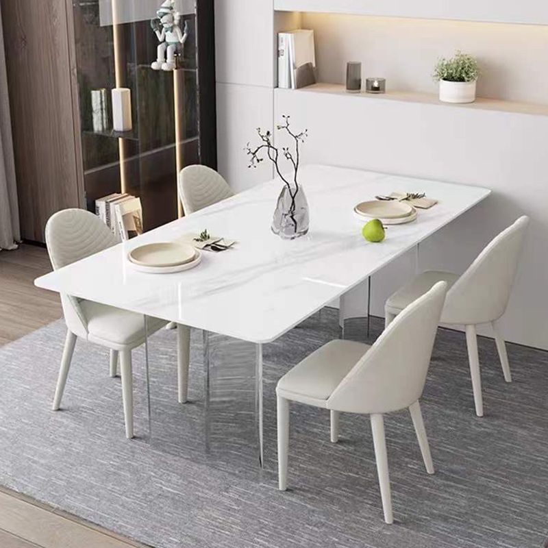 Modern 1/2/5 Pieces Dining Set Rectangle Stone Dining Table for Dining Room Clearhalo 'Dining Room Sets' 'Dining Tables & Seating' 'dining_room_set' 'furn' 'furn_dining_room_set' 'Furniture' 'furniture_dining_room_set' 'Kitchen & Dining Furniture' 1200x1200_68516a66-4569-4861-b5a2-12cb79d51405