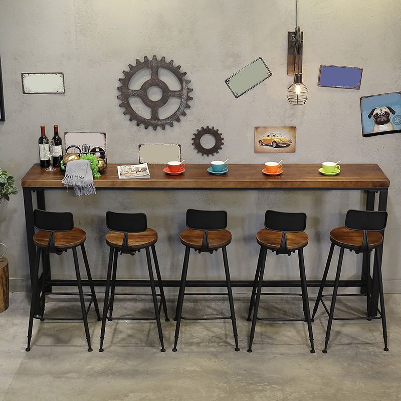 1/6/11 Pieces Industrial Rectangular Pub Table Set Solid Wood Counter Table Set Clearhalo 'Bar Furniture' 'furn' 'furn_home_bar_bar_sets' 'Furniture' 'Home Bars & Bar Sets' 'home_bar_bar_sets' 'Kitchen & Dining Furniture' 1200x1200_68531510-7405-4712-8c5b-bbed760ecfb9