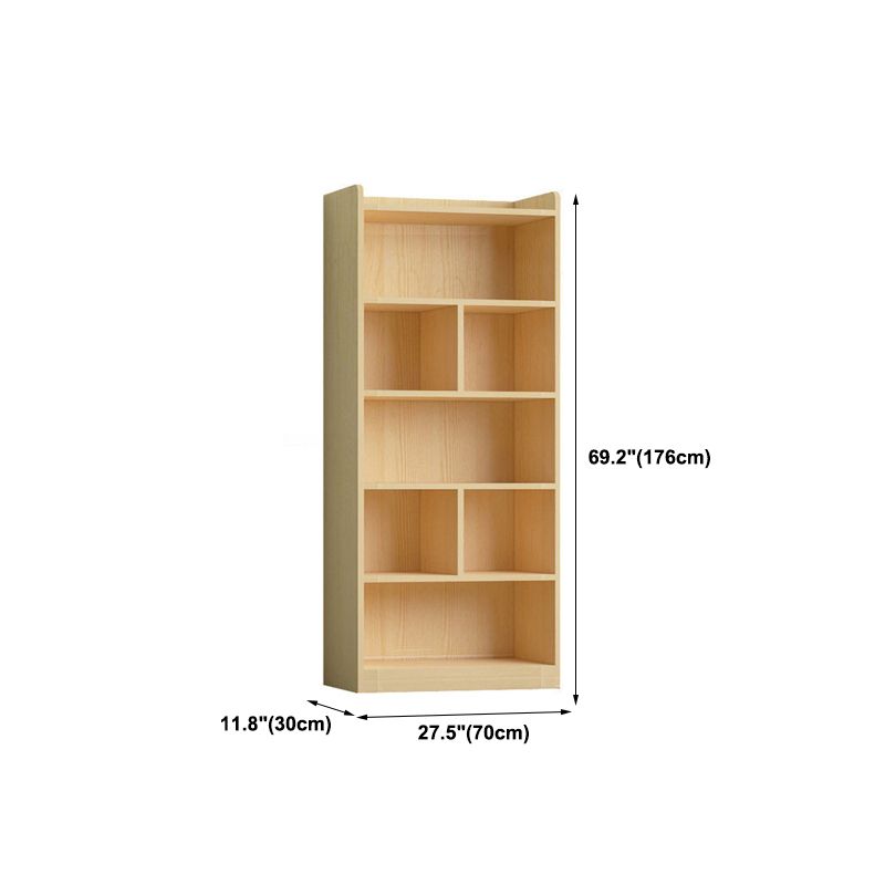 Contemporary Wooden Vertical Book Shelf Closed Back Brown Shelf Bookcase for Study Room Clearhalo 'Bookcases' 'furn' 'furn_bookcases' 'Furniture' 'Office Furniture' 1200x1200_6853b9de-4025-45ea-b978-885c9235db03