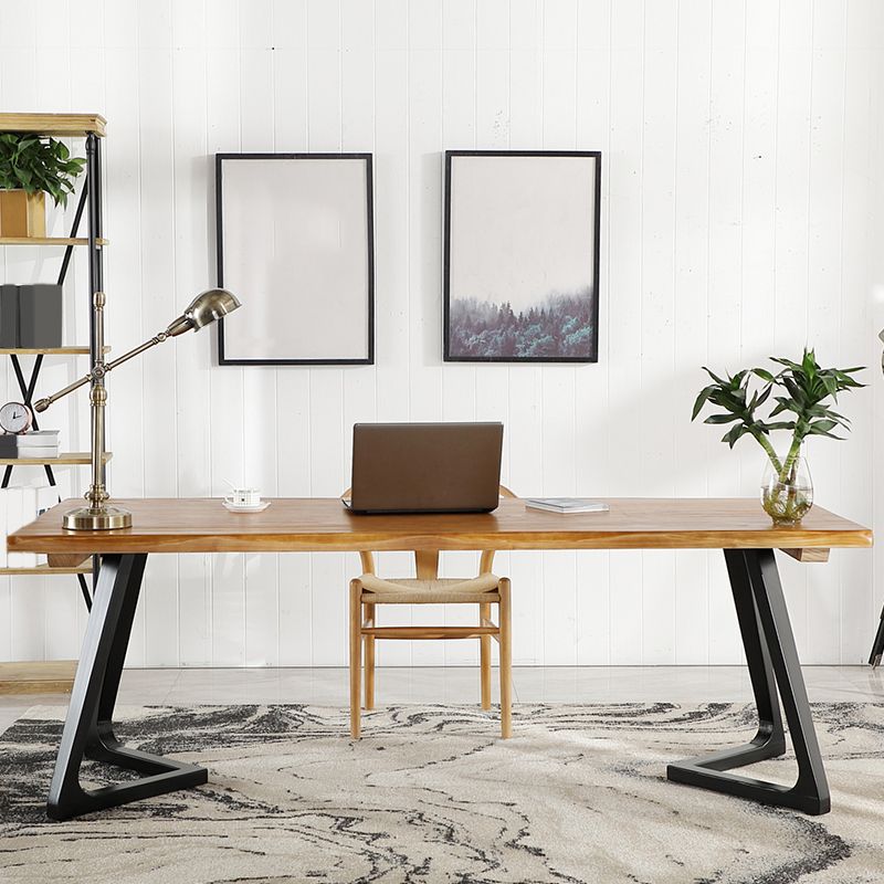 Massief hout rechthoekig schrijfbureau industriële vergaderbureau voor thuis